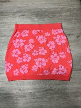 art class Coral and Pink Floral Knit Mini Skirt